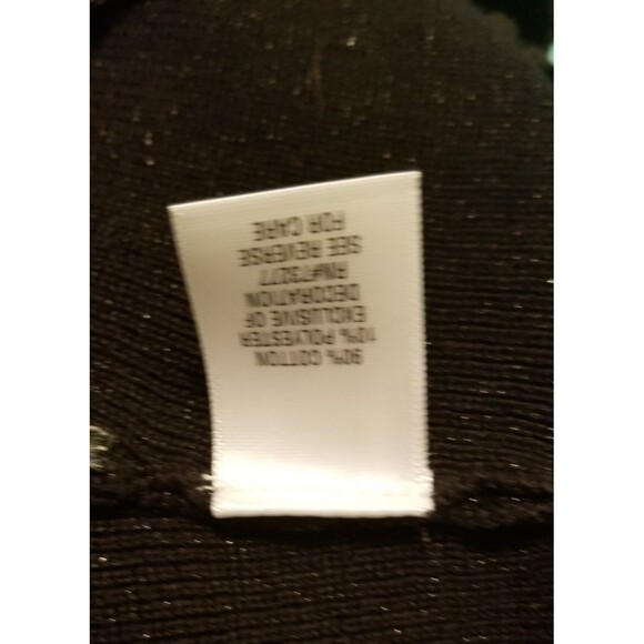 Dana Buchman Women's Knit Cardigan SequinTrim Size Xl Black Open Metallic Accent - Picture 5 of 5